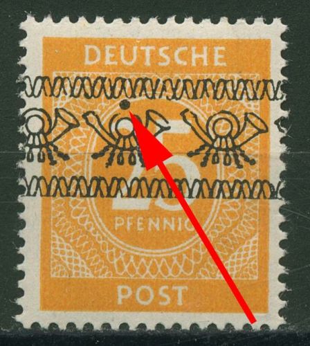 Bizone 1948 Bandaufdruck Aufdruckfehler Kasseler Punkt 62 I AF OI postfrisch