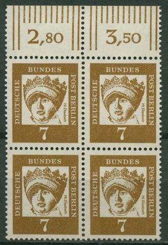 Berlin 1961 Bedeutende Deutsche mit Oberrand 200 W OR 4er-Block postfrisch