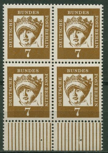 Berlin 1961 Bedeutende Deutsche mit Unterrand 200 W UR 4er-Block postfrisch