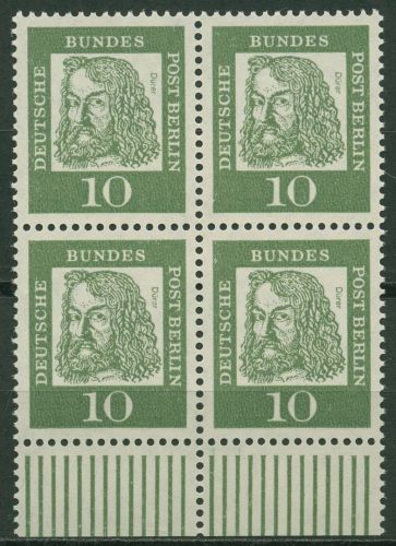 Berlin 1961 Bedeutende Deutsche mit Unterrand 202 W UR 4er-Block postfrisch