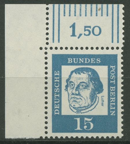 Berlin 1961 Bedeutende Deutsche: Luther 203 W OR Ecke 1 postfrisch