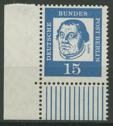 Berlin 1961 Bedeutende Deutsche: Luther 203 W OR Ecke 3 postfrisch
