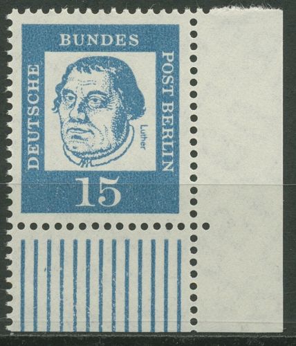 Berlin 1961 Bedeutende Deutsche: Luther 203 W OR Ecke 4 postfrisch