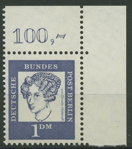 Berlin 1961 Bed. Deutsche: Droste-Hülshoff 212 Ecke 2 postfrisch