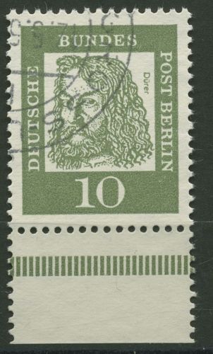 Berlin 1961 Bedeutende Deutsche Dürer mit Unterrand aus MHB 202 UR gestempelt