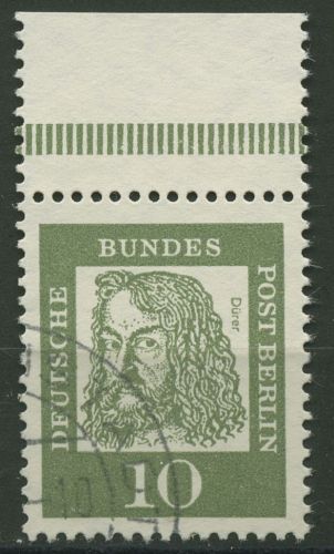 Berlin 1961 Bedeutende Deutsche Dürer mit Oberrand aus MHB 202 OR gestempelt