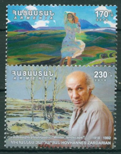 Armenien 2018 Kunst Gemälde Frühling, Winterlandschaft 1078/79 postfrisch