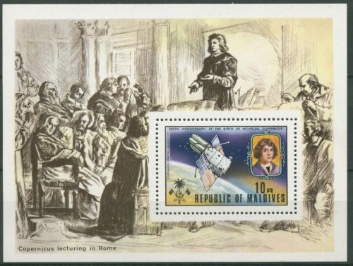 Malediven 1974 500. Geburtstag Nikolaus Kopernikus Block 23 A postfrisch (C6965)
