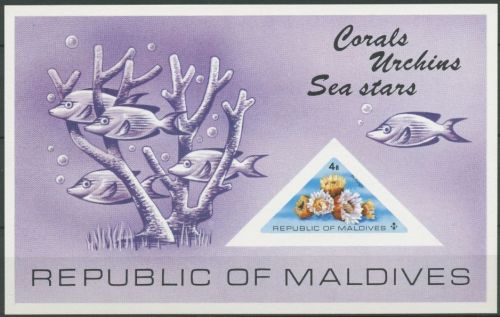 Malediven 1975 Korallen, Seeigel und Seesterne Block 31 postfrisch (C11094)