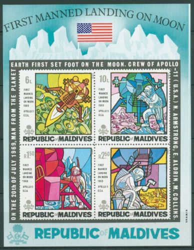 Malediven 1969 Apollo 11 Mondlandung Block 10 postfrisch (C64166)