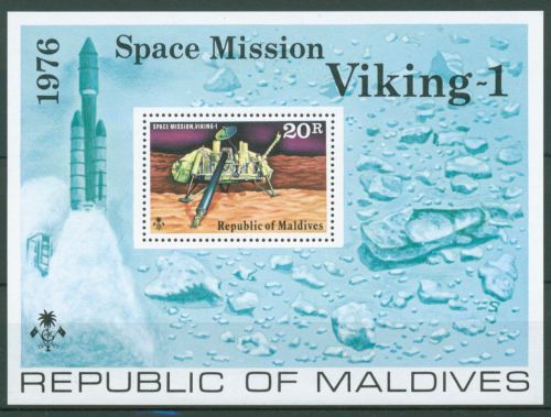 Malediven 1976 Raumfahrt Marssonde Viking Block 41 A postfrisch (C64172)