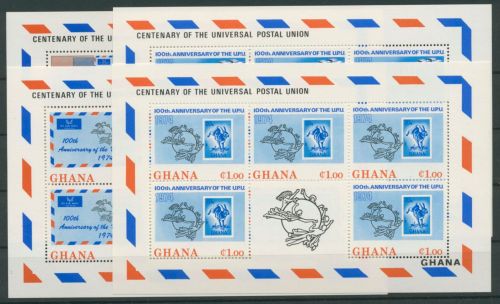 Ghana 1974 100 Jahre Weltpostverein UPU Kleinbogen 548/51 K postfrisch (C22106)