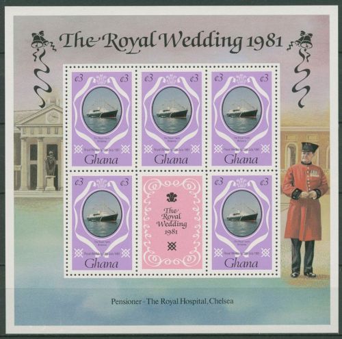 Ghana 1981 Hochzeit Prinz Charles & Lady Diana 897 K postfrisch (C41636)