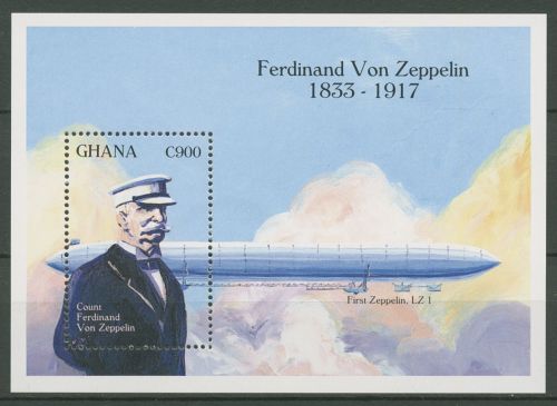 Ghana 1993 Graf Zeppelin Luftschiff LZ 1 Block 214 postfrisch (C41629)