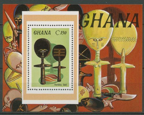 Ghana 1987 Fruchtbarkeitspuppen Block 126 postfrisch (C41622)