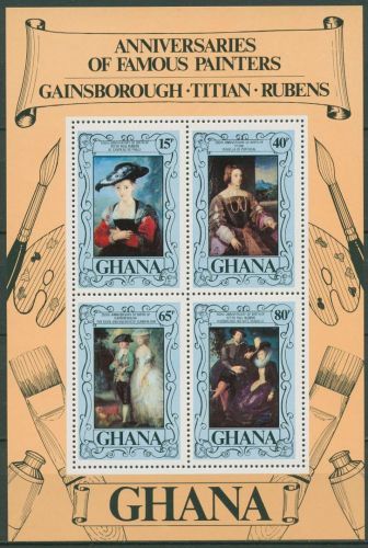 Ghana 1977 Gemälde von Rubens Tizian Block 72 postfrisch (C41612)