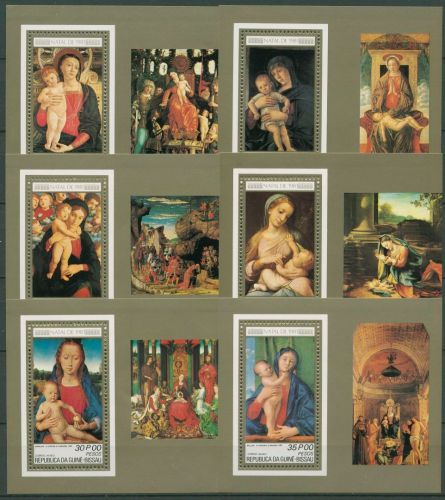 Guinea-Bissau 1981 Weihnachten Gemälde Block 209/14 A postfrisch (C41645)