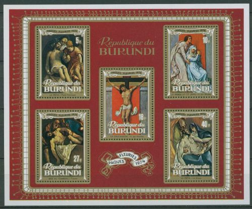 Burundi 1974 Ostern Gemälde Block 77 A postfrisch (C41650)