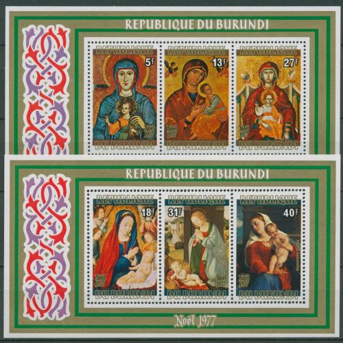 Burundi 1977 Weihnachten Gemälde Block 105/06 A postfrisch (C41651)