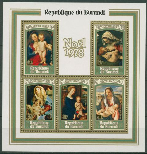 Burundi 1979 Weihnachten '78 Gemälde Block 107 A postfrisch (C41652)