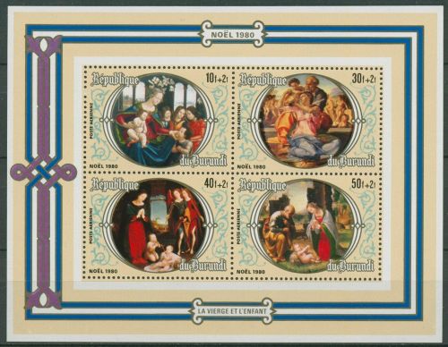 Burundi 1981 Weihnachten '80 Gemälde Block 114 A postfrisch (C41654)