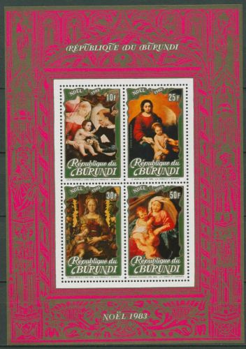 Burundi 1983 Weihnachten Gemälde Block 119 A postfrisch (C41655)