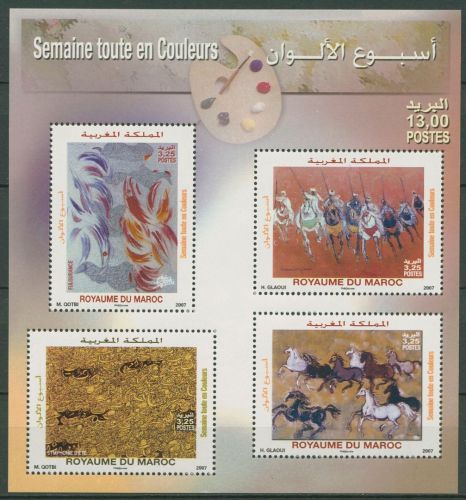 Marokko 2007 Woche der Farben Gemälde Block 34 postfrisch (C41663)