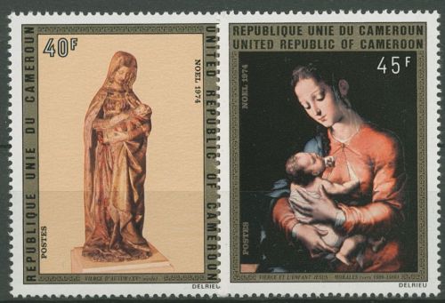 Kamerun 1974 Weihnachten Gemälde Statue 790/91 postfrisch