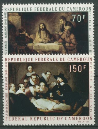 Kamerun 1970 Gemälde von Rembrandt Emmausmahl 631/32 postfrisch