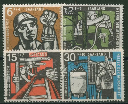 OPD Saarbrücken 1957 Wohlfahrt: Kohlebergbau 404/07 gestempelt