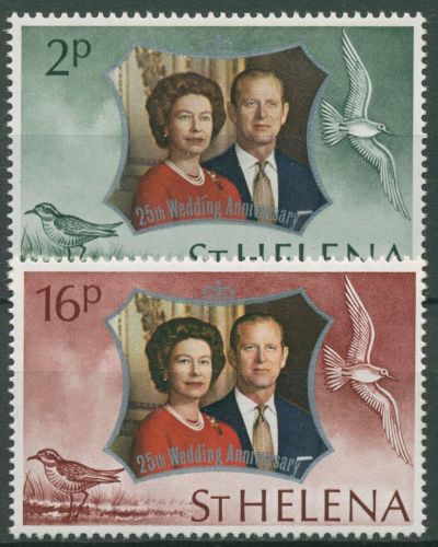 St. Helena 1972 Silberhochzeit des englischen Königspaares 258/59 postfrisch