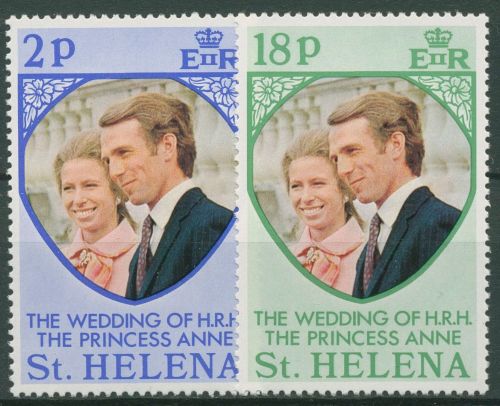 St. Helena 1973 Hochzeit von Prinzessin Anne uns Mark Philips 264/65 postfrisch
