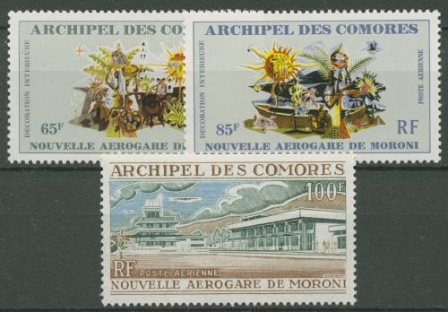 Komoren 1972 Neues Flughafengebäude in Moroni 136/38 postfrisch