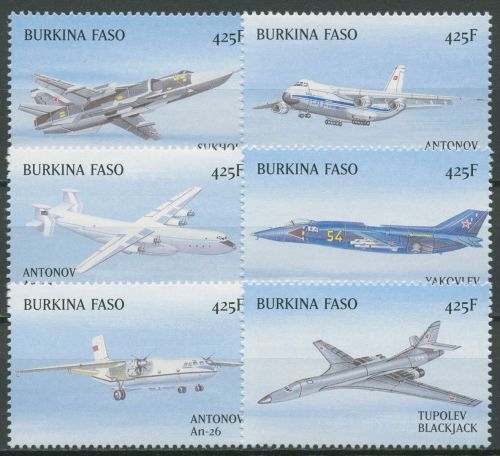 Burkina Faso 1999 Flugzeuge Kampfjets 1653/58 postfrisch