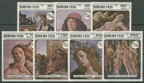Burkina Faso 1985 ITALIA Rom Gemälde 1061/67 postfrisch