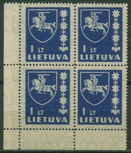 Litauen 1939 Freimarke Wappen 432 Viererblock postfrisch