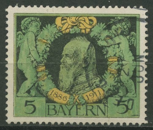 Bayern 1911 25 Jahre Regentschaft von Prinzregent Luitpold 92 B gestempelt