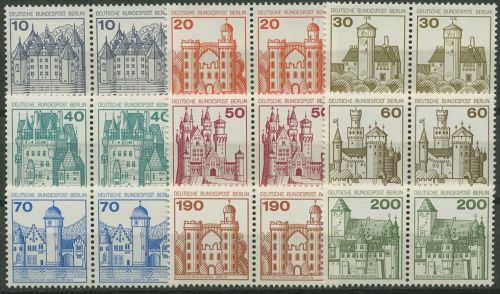 Berlin 1977 Burgen & Schlösser 532/40 waag. Paare postfrisch