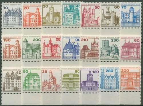 Berlin 1977/82 Burgen & Schlösser komplett mit Unterrand 532/677 UR postfrisch