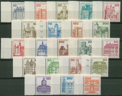 Berlin 1977/82 Burgen & Schlösser komplett Seitenrand 532/677 SR li. postfrisch