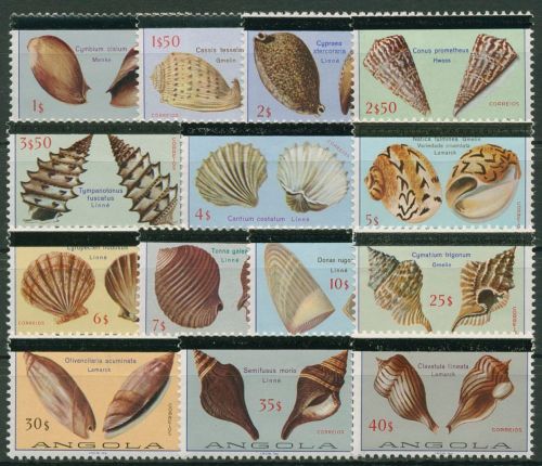 Angola 1981 Muscheln und Meeresschnecken mit Aufdruck 642/55 postfrisch