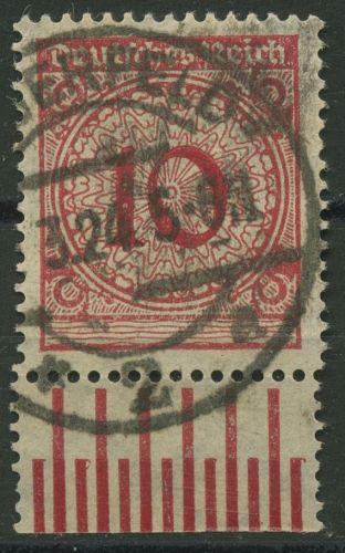 Dt. Reich 1923 Korbdeckel Walzendruck Unterrand 340 Wa UR gestempelt
