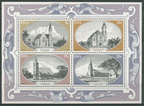 Südwestafrika 1978 Bauwerke Alte Kirchen Block 4 postfrisch (C25184)