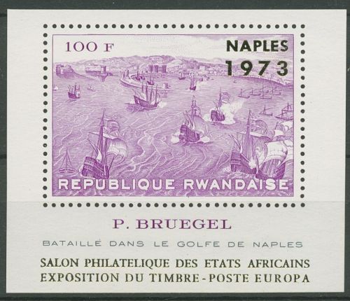 Ruanda 1973 NAPLES´73 Flotte im Golf von Neapel Block 34 A postfrisch (C29401)