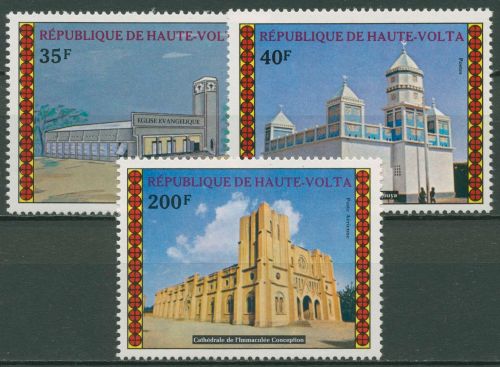 Obervolta 1973 Gotteshäuser Kirche Moschee 476/78 postfrisch