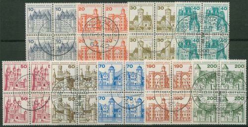Berlin 1977 Burgen & Schlösser 532/40 4er-Block gestempelt