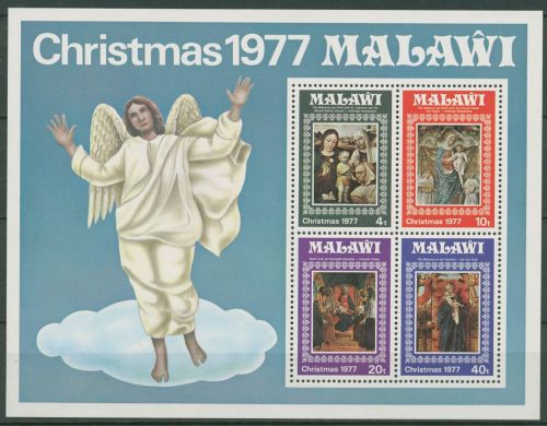 Malawi 1977 Weihnachten Gemälde Block 50 postfrisch (C41741)