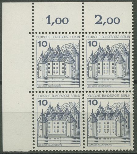 Berlin 1977 Burgen & Schlösser 532 4er-Block Ecke 1 postfrisch