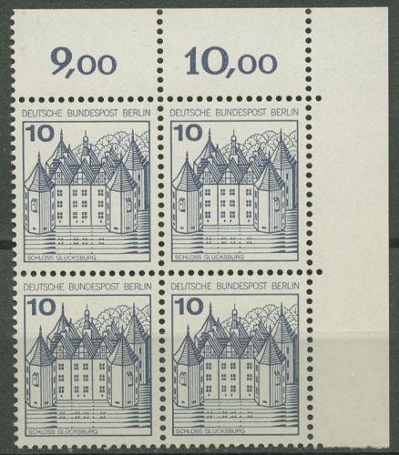 Berlin 1977 Burgen & Schlösser 532 4er-Block Ecke 2 postfrisch