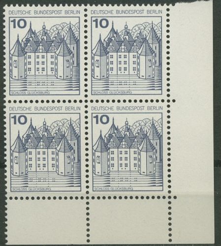 Berlin 1977 Burgen & Schlösser 532 4er-Block Ecke 4 postfrisch